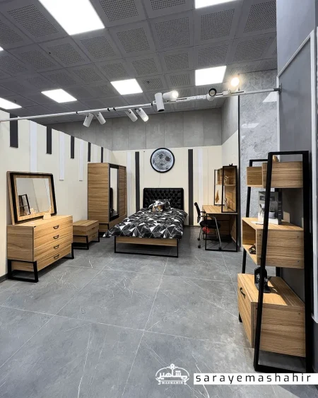 سرویس خواب شرکتی در شاهین شهر سرای مشاهیر فلکه چوبی مدل آیرونی بادریس چوب