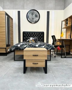 سرویس خواب ارزان در شاهین شهر سرای مشاهیر فلکه چوبی مدل آیرونی بادریس چوب