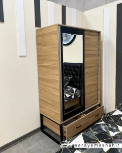 سرویس خواب در شاهین شهر فلکه چوبی سرای مشاهیر کمدریلی آینه دار مدل آیرونی